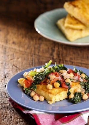 Polenta with Kale and Garbanzo Beans on Thursday, March 14, 2018. (Colter Peterson/St. Louis Post-Dispatch/TNS)