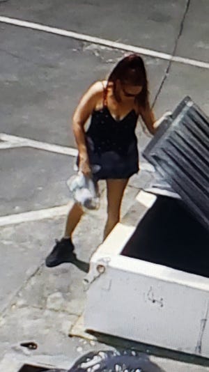 Riverside County Animal Services officials believe this woman left seven puppies in a plastic bag near a trash bin in Coachella on Thursday, April 18, 2019.