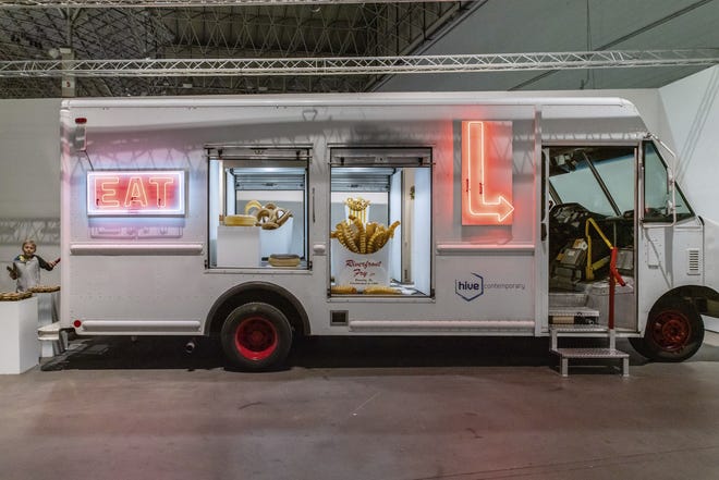 Chicago Artist John Miller is known for making life-sized glass food art shaped like hot dogs, french fries and donuts. His Food A Rama food truck will be part of the 47th Annual Glass Invitational at Habatat Galleries in Royal Oak.