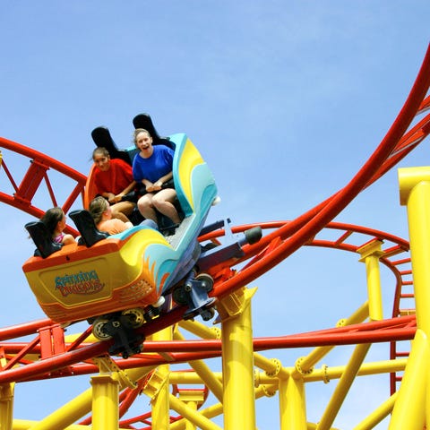 Worlds of Fun's Spinning Dragons, a five-story...