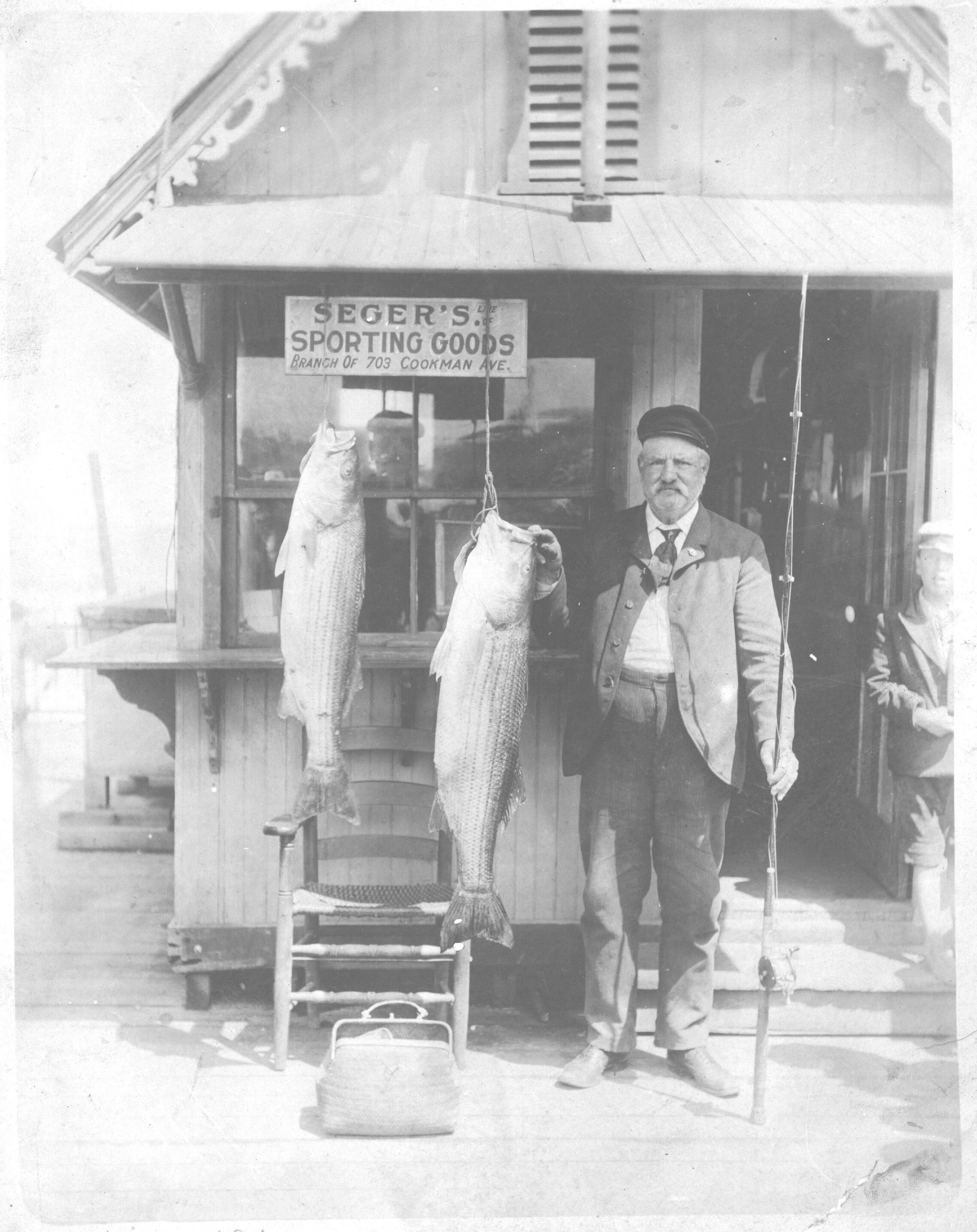 NJ history historic photos of striped bass fishing in N.J.