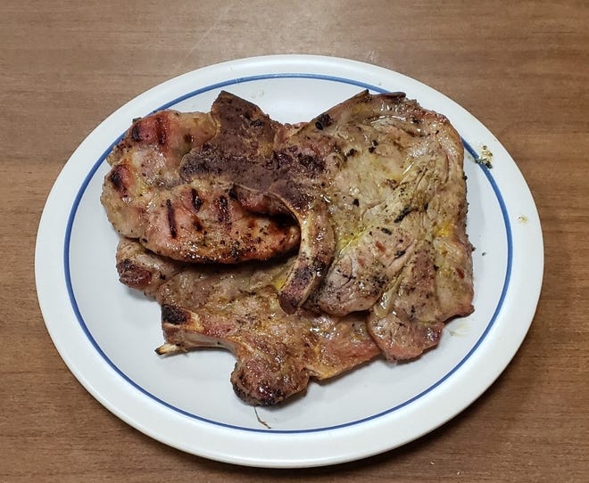 The Yoders recently had dinner with another family from church with adopted children. They enjoyed a meal of grilled pork chops, which is the recipe Gloria shares this week.
