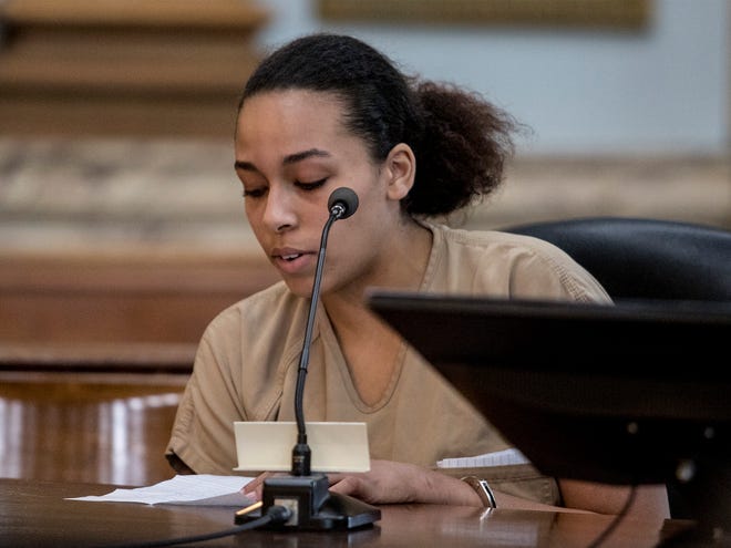 Brianna Dotson, 19, pleaded guilty Tuesday to her role in a felonious assault and kidnapping. Dotson was sentenced to a total of nine years in prison.