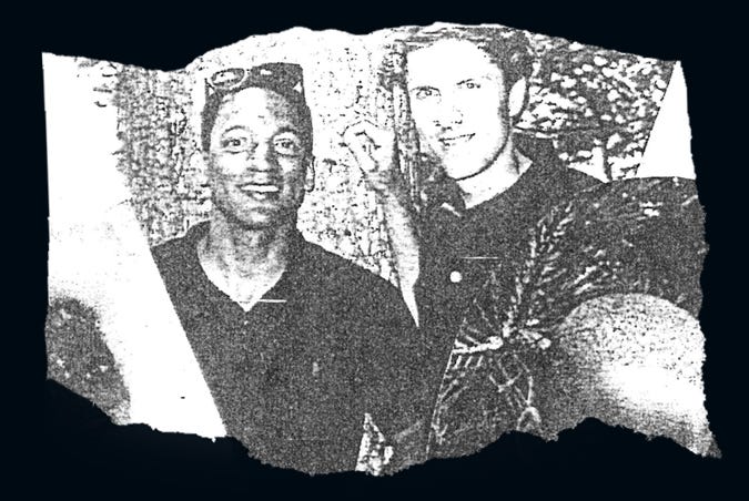 An image of Richard Weaver and Craig Peterson used in a collage Peterson submitted with his adoption packet.