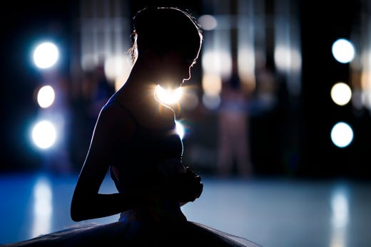 A dancer waits prior to stepping on stage during the first day of the 47th Prix de Lausanne in Lausanne, Switzerland, Feb. 4, 2019. Launched in 1973, the Prix de Lausanne is an international dance competition for young dancers aged 15 to 18.
