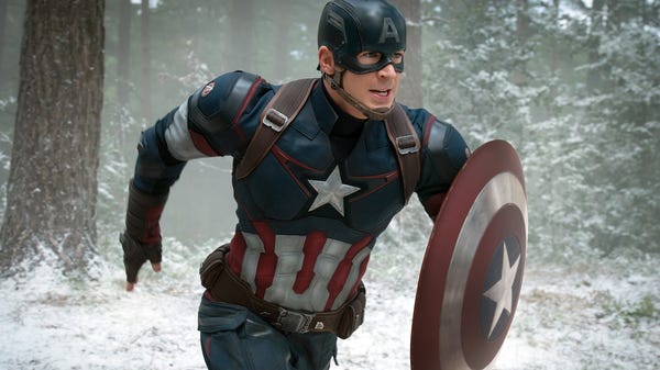 Chris Evans as Captain America in a scene from...