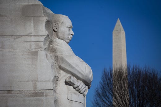 WASHINGTON, DC - JANUARY 21: The Martin Luther King Jr. Memorial is seen on Martin Luther King Day, January 21, 2019 in Washington, DC. (Photo by Al Drago/Getty Images) ***BESTPIX*** ORG XMIT: 775285473 ORIG FILE ID: 1085897916