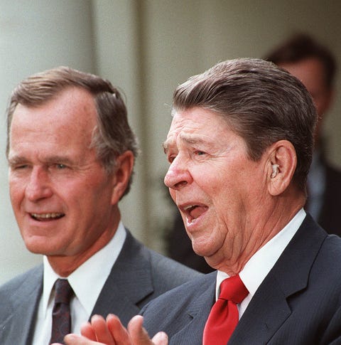 President Ronald Reagan and Vice President George...