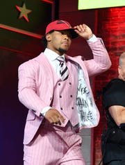 Kyler Murray (Oklahoma) is selected as the number one overall pick to the Arizona Cardinals in the first round of the 2019 NFL Draft in Downtown Nashville.