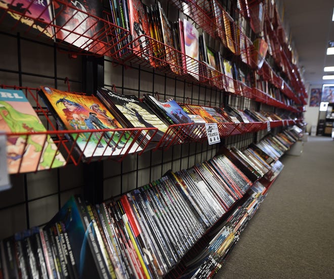 Inside Comic Store West in York, Pennsylvania. Comic book stores face required retail shutdowns, decreased foot traffic and throttled distribution.