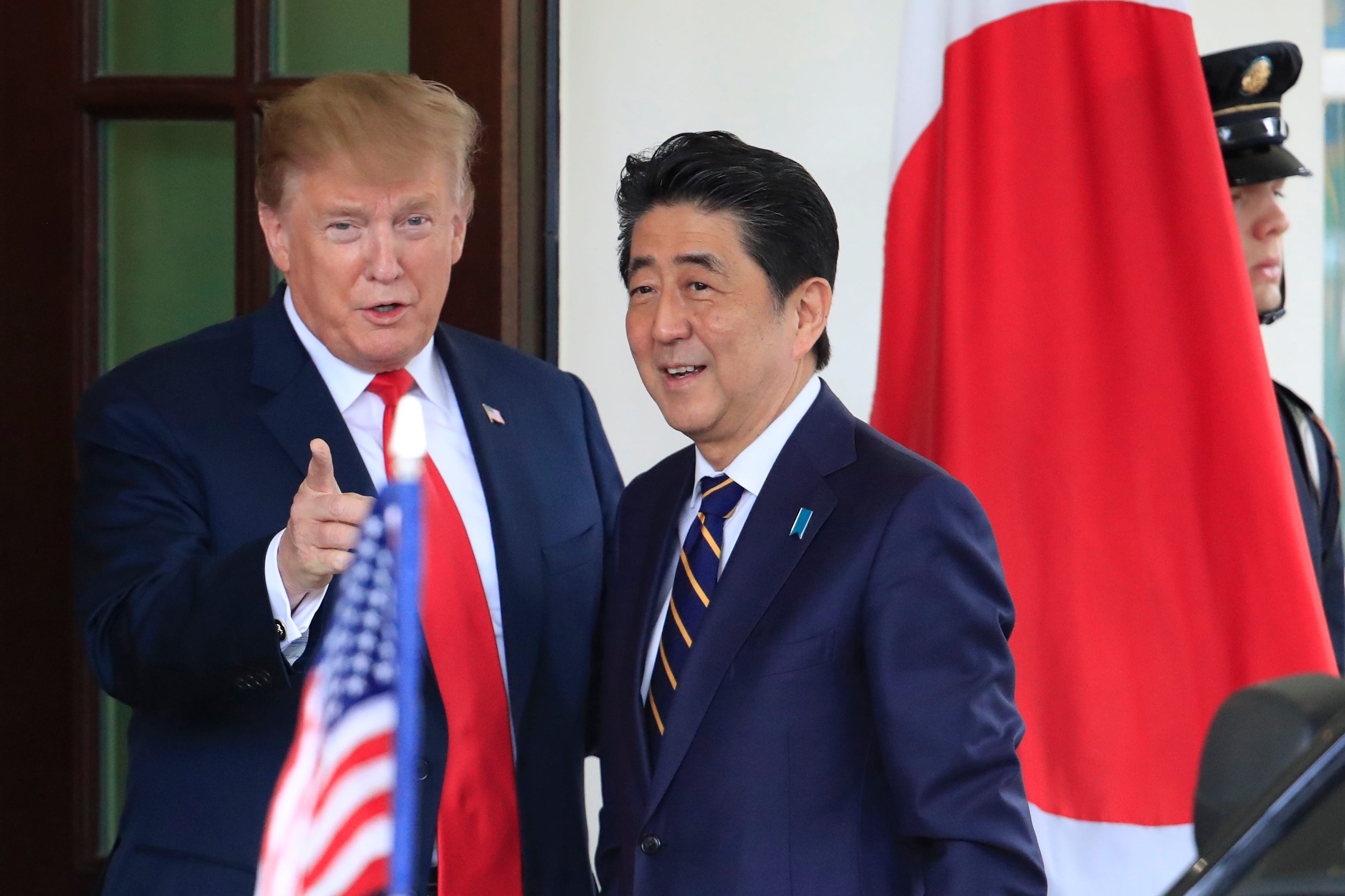 Donald Trump Japanese Pm Shinzo Abe Discuss Trade North Korea