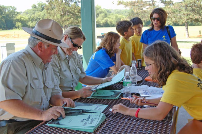 Junior Rangers work with Park Rangers, learning about the
environment in the Somerset County parks.