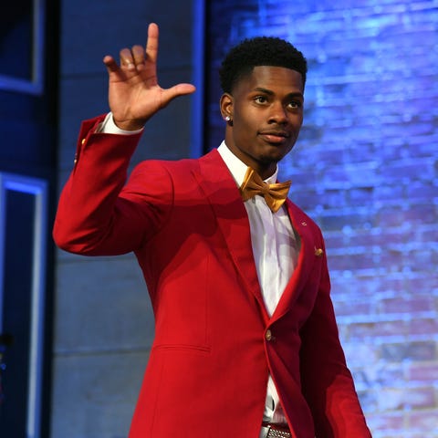 Greedy Williams takes the stage prior to the...