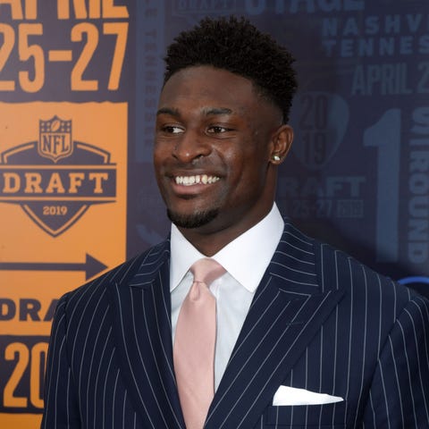 D.K. Metcalf on the red carpet prior to the first...
