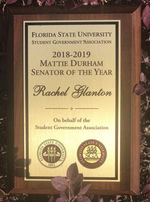 Rachel Glanton was the first recipient of the Mattie Durham Senator of the Year award.