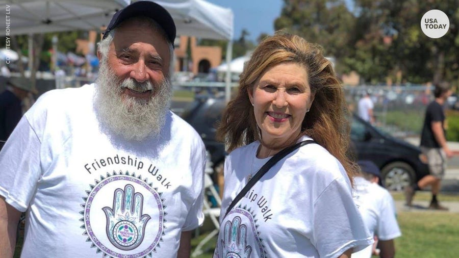 Lori Gilbert-Kaye died jumping in front of gunfire to protect members of the congregation, including Rabbi Yisroel Goldstein.