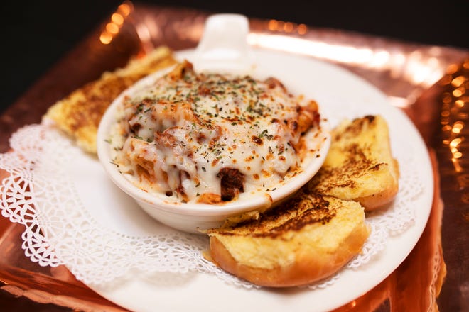 They Say's second location opens Wednesday. Both restaurants have new menu items like this baked mostaccioli.