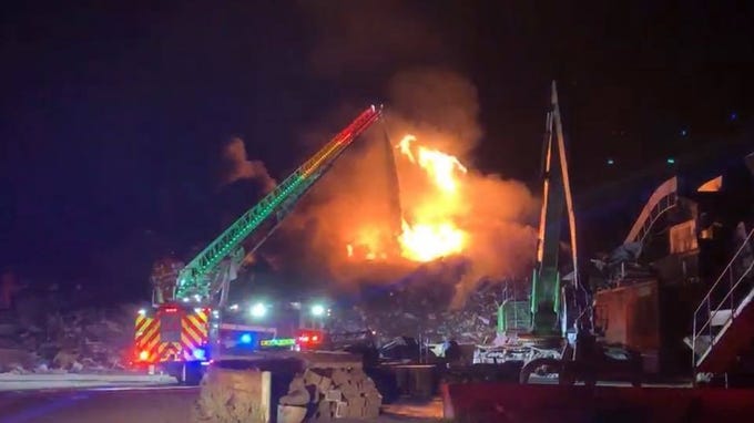 Image result for Abilene firefighters battle overnight fire at Pine Street Salvage