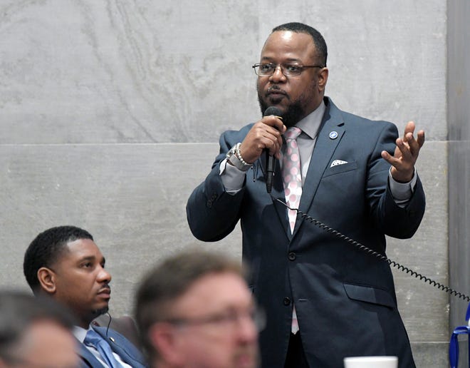 Rep. Antonio Parkinson speaks during the legislative session in Nashville on May 1, 2019.