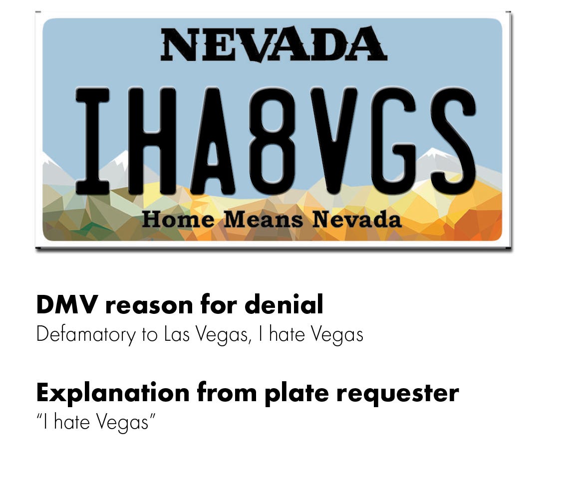 dmv personal licence plates