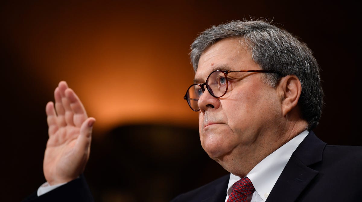 Attorney General William Barr is sworn in before giving his opening statement before the House Judiciary Committee hearing about special counsel Robert Mueller's report and his handling of the investigation.