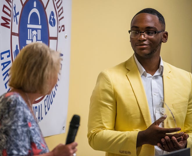 Hezekiah Dixon is named the MPACT Employee of the Year during the MPACT end of the year awards ceremony held at the school in Montgomery, Ala., on Thursday May 2, 2019. Dixon was also named the Health Science Employee of the Year at the ceremony.