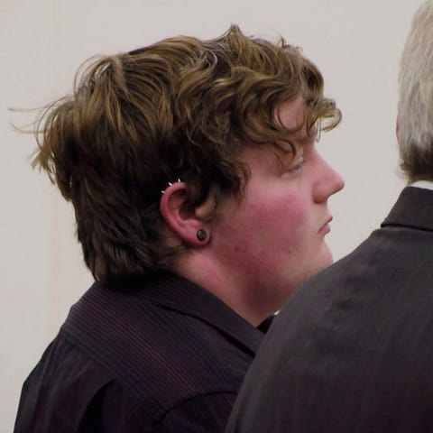 Shane Piche, left, appears in court for...