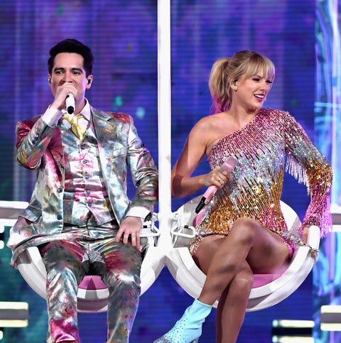 Brendon Urie of Panic! at the Disco and Taylor...