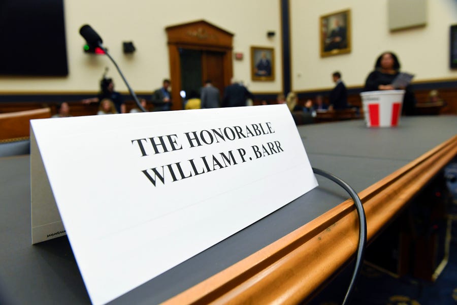 Attorney General William Barr refused to appear before the House Judiciary Committee hearing about special counsel Robert Mueller's report and his handling of the investigation on May 2, 2019, in Washington.