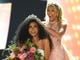Miss North Carolina Chelsie Kryst is crowned by last year's winner Sarah Rose Summers after winning Miss USA 2019 in Reno, Nev.