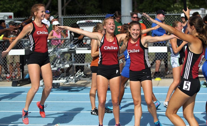 Chiles' girls 4x800 relay team of Emily Culley, Caitlin Wilkey, Alyson Churchill and Olivia Miller captured gold in Florida's fourth-best time ever during the FHSAA Track & Field State Championships at UNF's Hodges Stadium in Jacksonville on May 4, 2019.