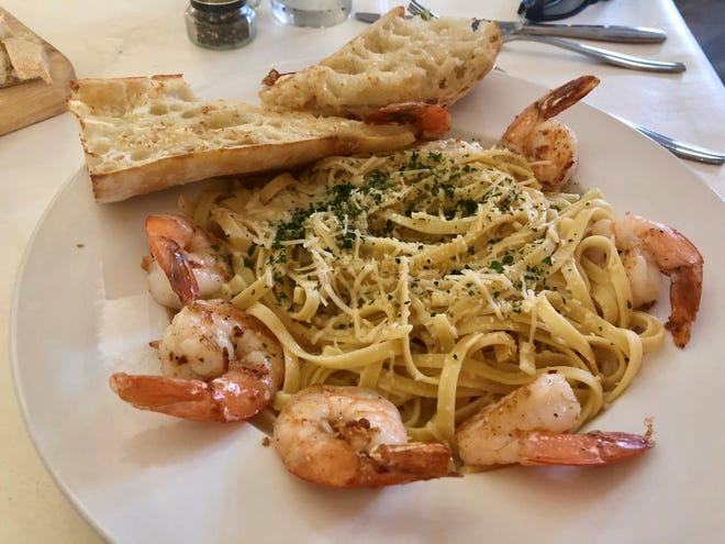 Champagne shrimp pasta ($24) from Duval's in Cape Coral.