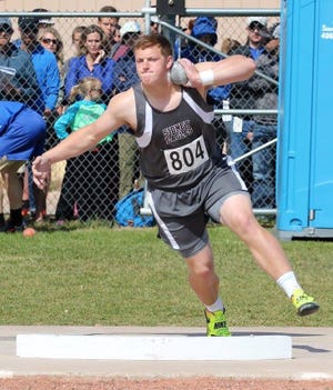 Sidney shot put specialist Carter Hughes is pushing 60 feet in the event, with his eyes set even higher.