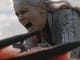 Daenerys Targaryen (Emilia Clarke) is filled with rage at the death of one of her dragons as she rides her last remaining dragon.