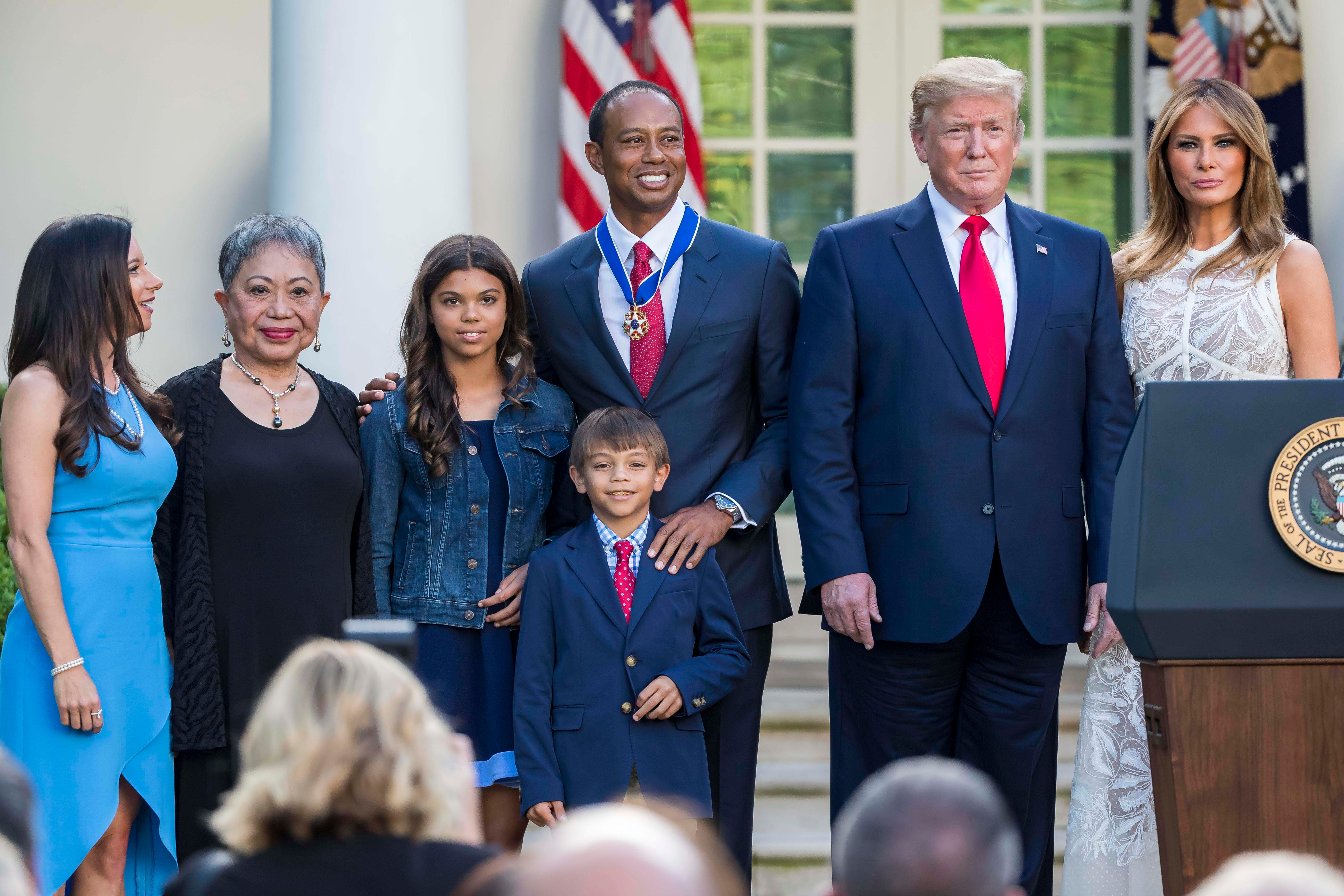 Tiger Woods receives Presidential Medal of Freedom from Donald Trump at