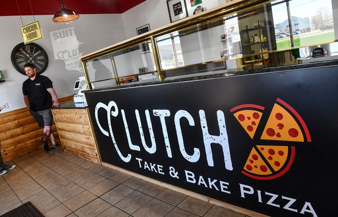Owner Shawn Lindsay talks about plans for Clutch Take & Bake Pizza during an interview Tuesday, May 7, in Sartell. The business is located at 1001 Second St. S in Sartell and is expected to open May 15.