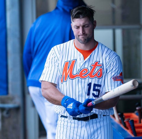 Tim Tebow during a game in Syracuse on April 25.