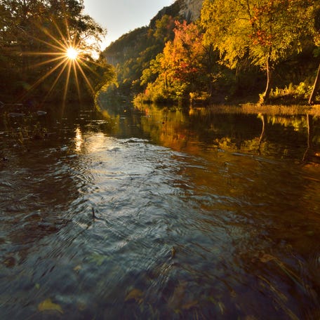 Best fall foliage road trip: Lead Hill to Hot Springs, Arkansas. Route: Arkansas State Highway 7 (179 miles). I'd normally select New England for autumn's most kaleidoscopic colors, but even its most out-of-the-way back roads can be congested during peak periods. Instead, drive along Arkansas' first state-designated scenic byway to Ozark National Forest, which has 42 different species of oak trees, plus hickories, maples, beech and ash, among others. Such a vast variety of   trees results in unimaginable colors painting the region's low river valleys and hillsides. If you get an early enough start, have breakfast or lunch at Cliff House Inn and Restaurant overlooking Arkansas' version of the Grand Canyon, in the town of Jasper.