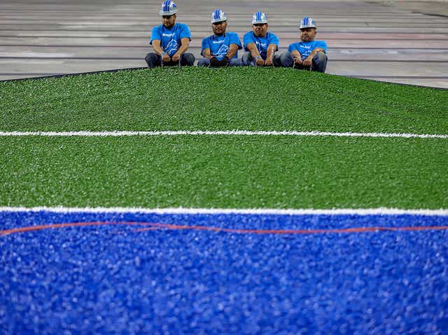 Ford Field Gets New Turf Detroit Lions To Swap It Out By 24