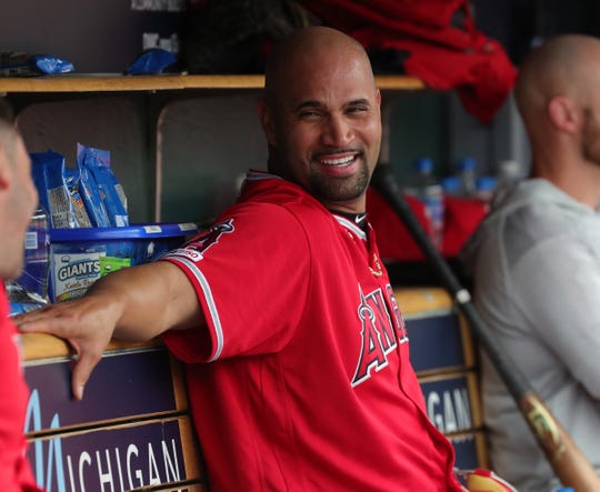 Albert Pujols after getting his 2000th point on a circuit against the Tigers in the third round Thursday at Comerica Park.