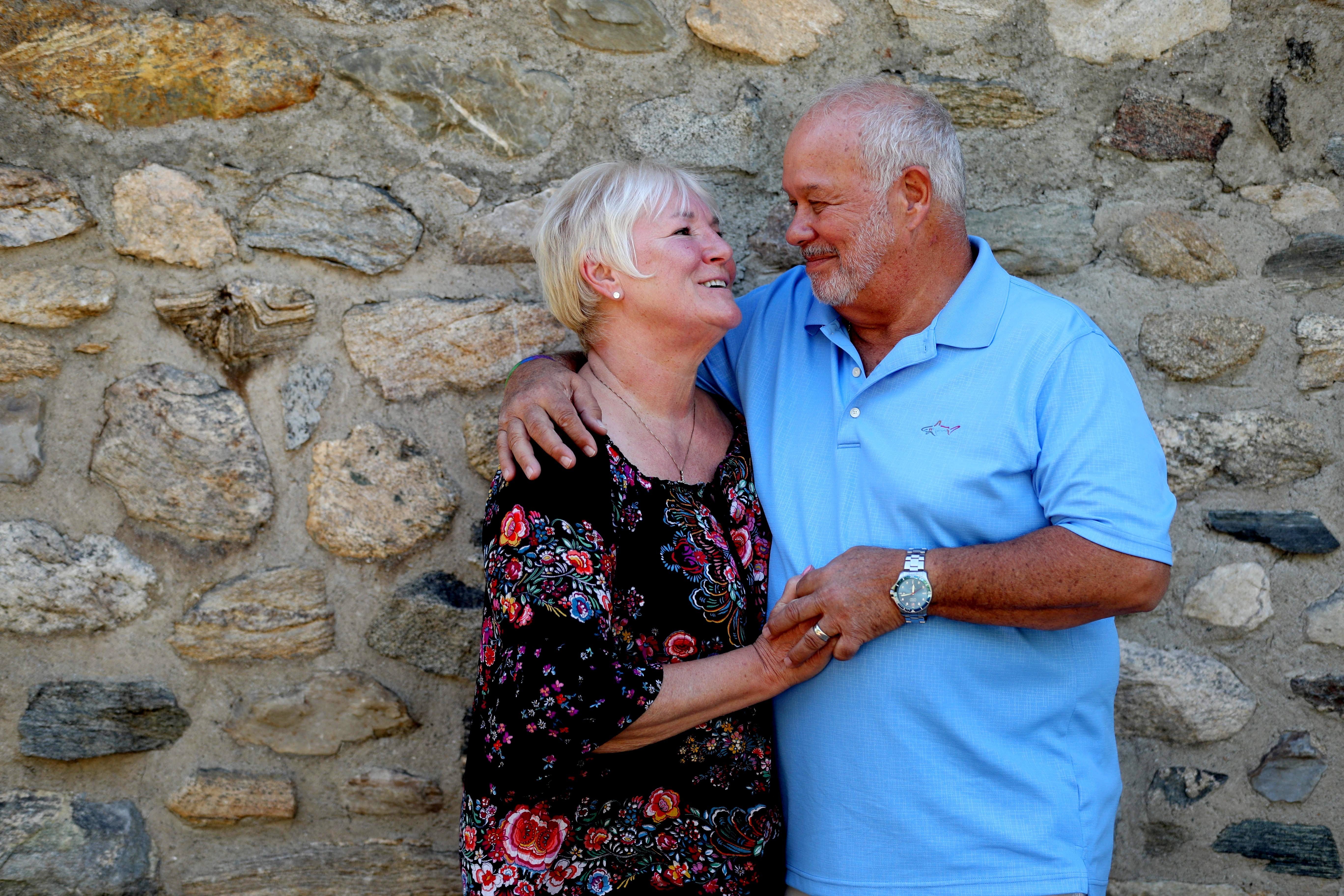 Bobbi and Nick Ercoline of Pine Bush, N.Y. hold each other at The Winery at St. George Restaurant and Lounge in Mohegan Lake May 8, 2019. The couple were immortalized in a photo taken at Woodstock that was used as the cover photo on the Woodstock soundtrack album. The couple were at the restaurant as guests of honor during an event billed as the Woodstock Experience 50th Anniversary concert.