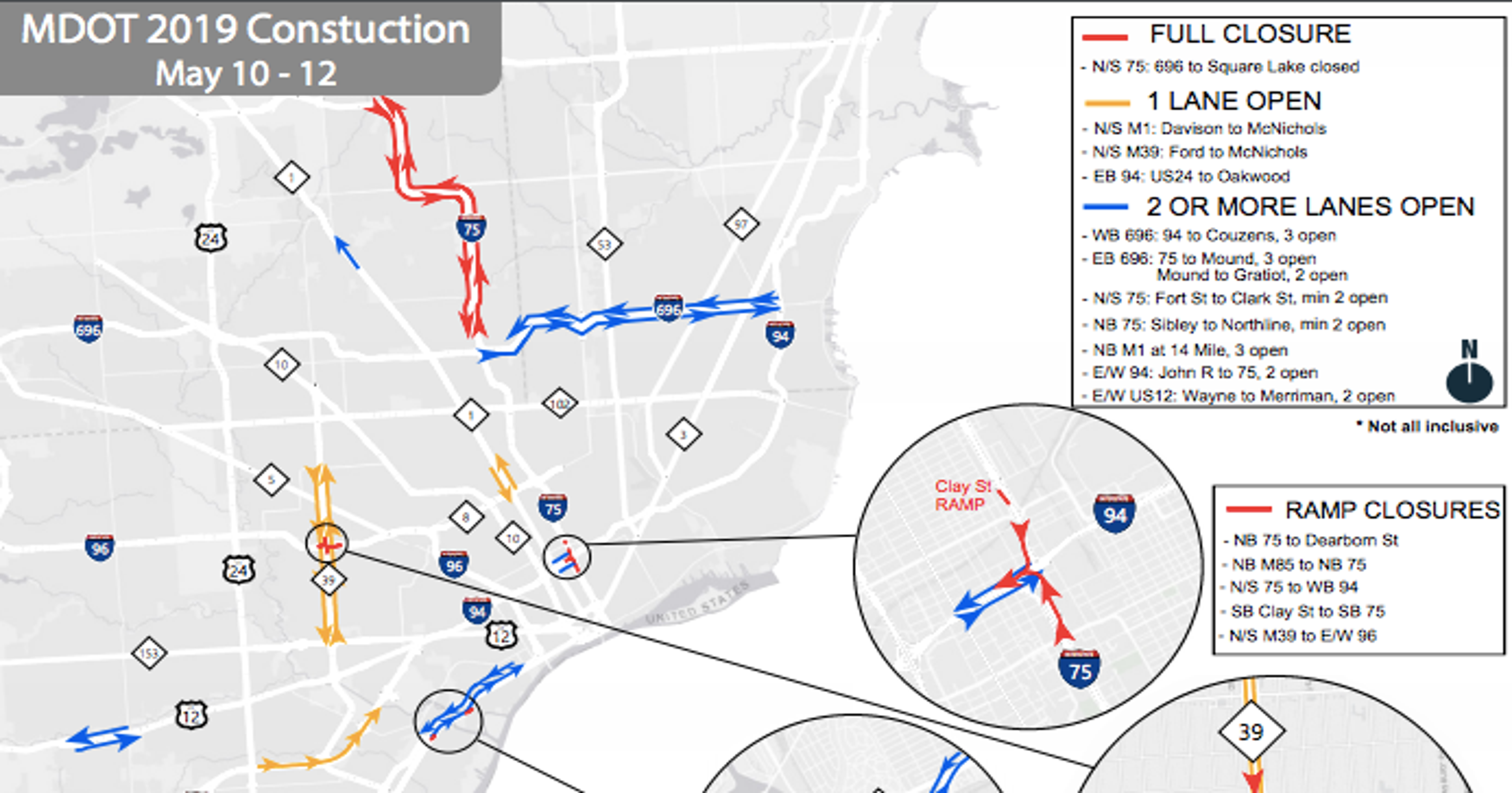 I 75 Construction Michigan Map Map
