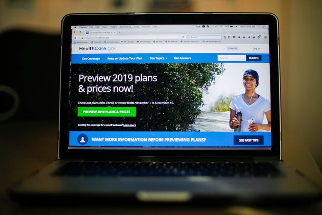 In this Oct. 31, 2018, file photo, the HealthCare.gov website is photographed in Washington. The Trump administration is arguing in court that the entire Affordable Care Act should be struck down as unconstitutional. But at the same time Justice Department lawyers have suggested that federal judges could salvage an important part _ its anti-fraud provisions.