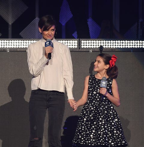 Katie Holmes and her daughter Suri Cruise speak on