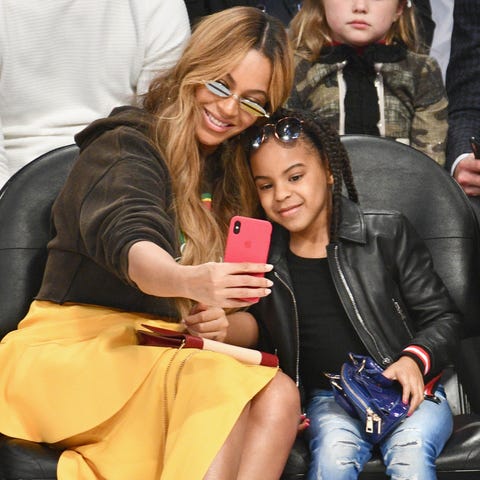 Beyonce and Blue Ivy Carter attend the NBA All-Sta