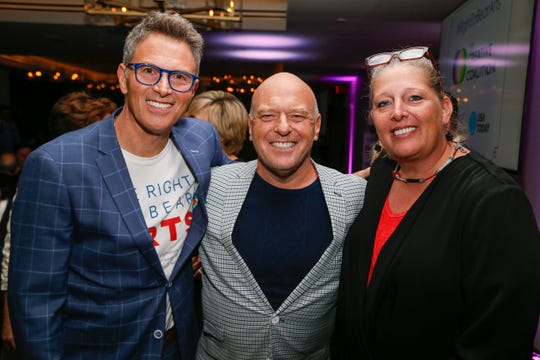 Actor Tim Daly, Actor Dean Norris and National Endowment of the Arts Acting Chairman Mary Anne Carter at the Creative Coalition's 2019 #RightToBearArts Gala.