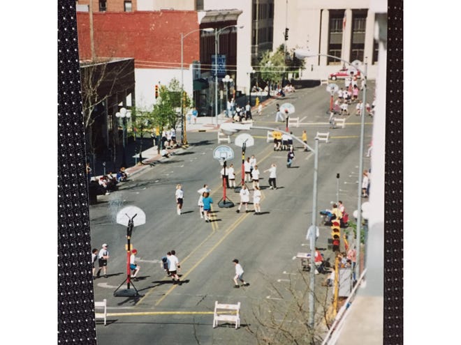 The very first Spring Fling Hoop Thing in 1995 was held in downtown Great Falls.