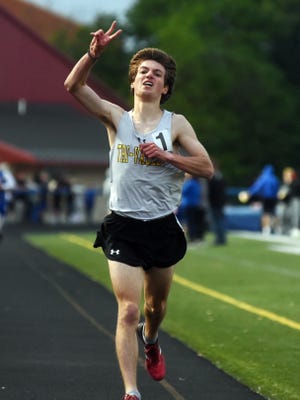 Ryan Meadows, of Tri-Valley, wins the 3200 during the Muskingum Valley League Track and Field Meet as a junior. Meadows missed out on his senior track season but will run for Youngstown State University in the fall.