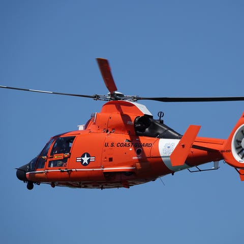 A U.S. Coast Guard helicopter