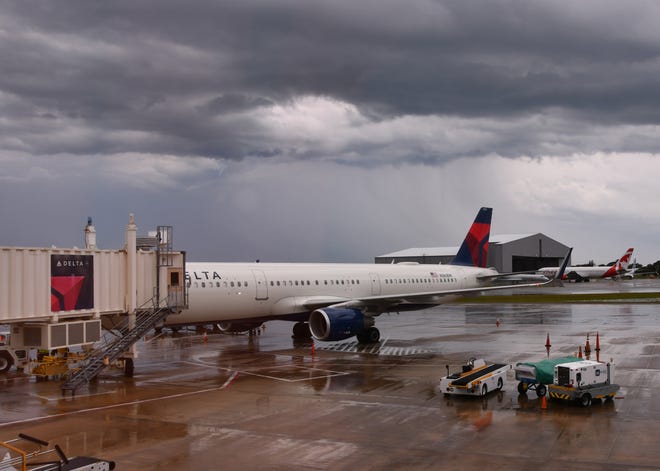 Delta Flight 925 from LaGuardia to Orlando International Airport was diverted to Orlando Melbourne International Airport Monday afternoon due to the storm going through the area. 
